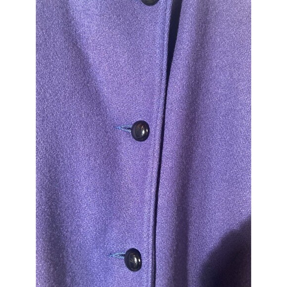 Vintage 80s Coat 1980s Purple Art Deco Revival Retro Wool Blend Size Medium M/L - Picture 7 of 11